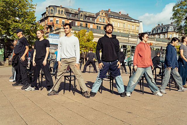 Flashmob des Hessischen Staatsballetts in der Wiesbadener Innenstadt